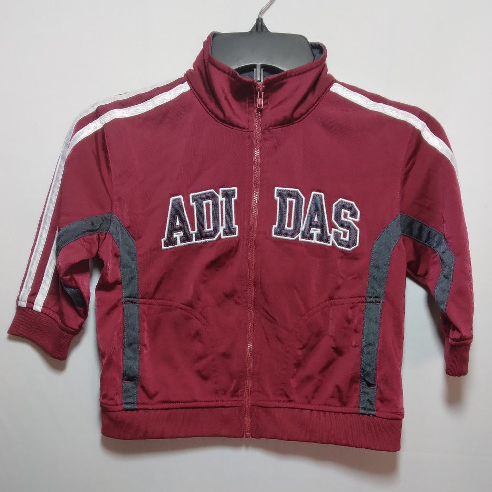 Boys Toddlers adidas Full Zip Jacket 36M Red‎ Athletic Comfy Warm